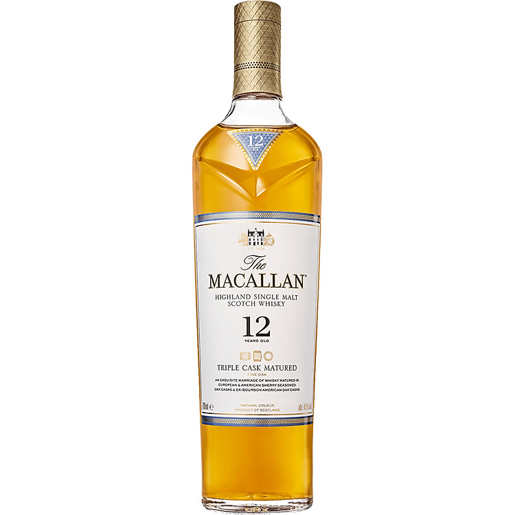 Rượu Whisky The Macallan Triple Cask Matured 12 Years Old 700ml 40% có hộp kèm theo