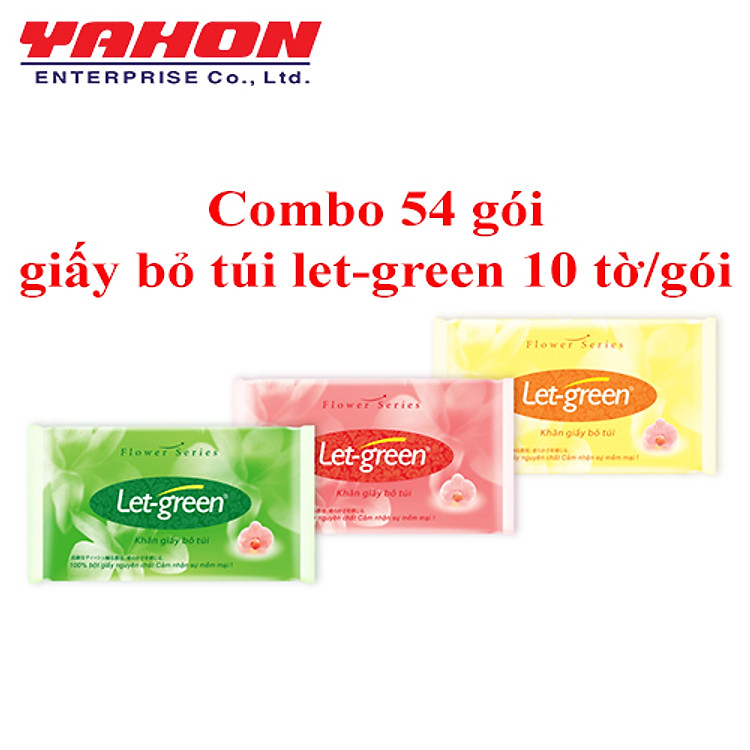 Combo 54 Gói Khăn Giấy Bỏ Túi LET-GRREN, 10 Tờ/Gói