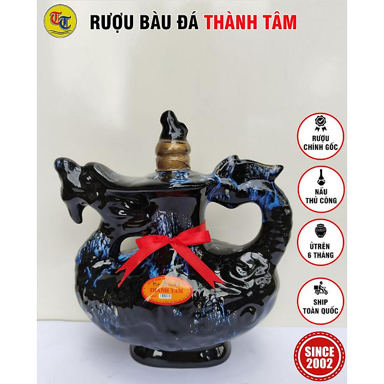 Đặc Sản Bình Định - Rượu Bàu Đá Thành Tâm Thuyền Lớn (Màu đen) 1,2 lit - OCOP 3 Sao