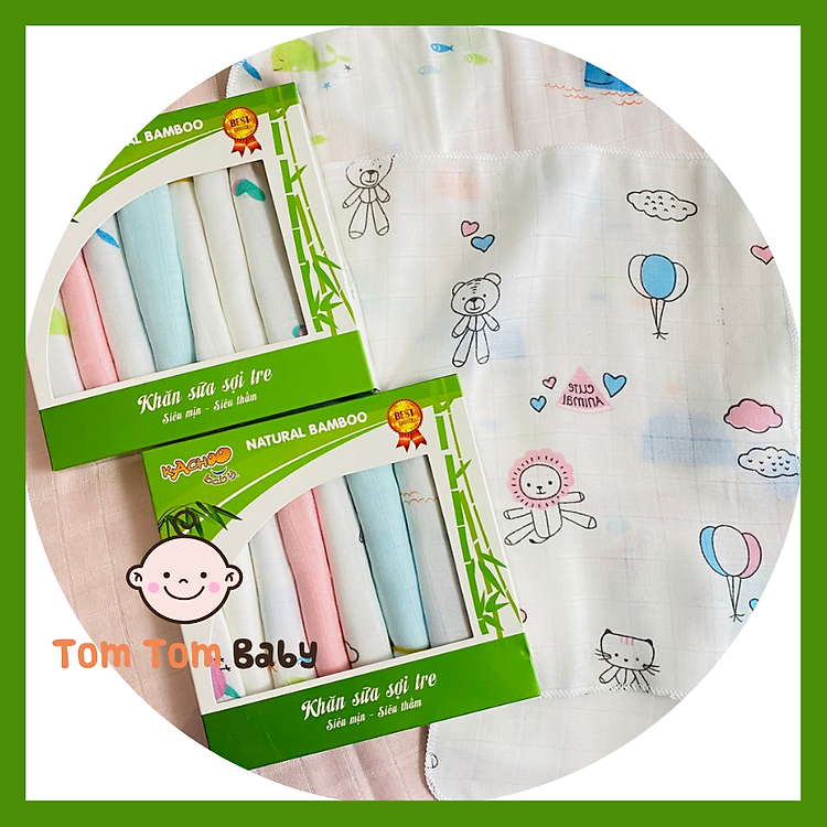 Mua Khăn sữa Sợi Tre Kachoo Baby 8 cái Chính hãng Ưu đãi - Hình ảnh 3