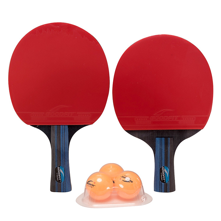 Bộ 2 vợt bóng bàn tặng kèm 3 bóng GoodFit, cốt vợt 7 lớp, mặt mút đàn hồi, chất lượng đạt chuẩn GF001TS