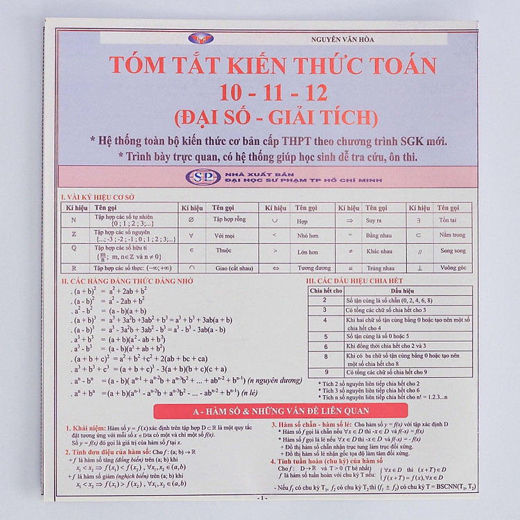 Tóm tắt kiến thức Toán 10-11-12 (Đại số - Giải tích) - Ảnh 2