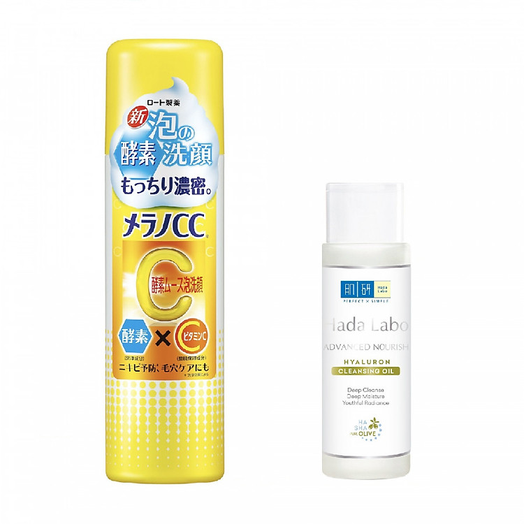 Bọt Rửa Mặt Dưỡng Trắng Chống Thâm Nám Melano CC Whitening Foaming Wash (150g) + Tặng Dầu Tẩy Trang Dưỡng Ẩm Hada Labo (40ml)