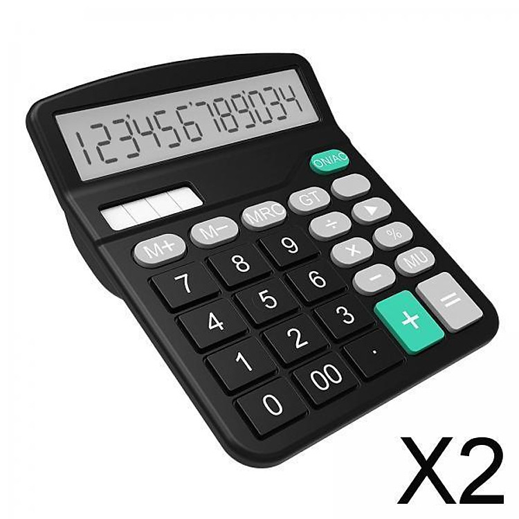 2xOffice Handheld Desktop Calculator Dual Solar Power Business Accounts Black