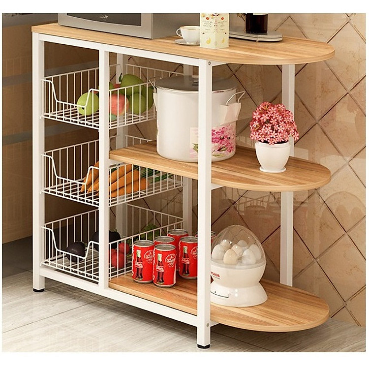Kệ để đồ nhà bếp 176 loại khung thép sơn tĩnh điện chống gỉ và bong tróc,chịu lực cao mặt gỗ lõi xanh phủ melamine chống nước