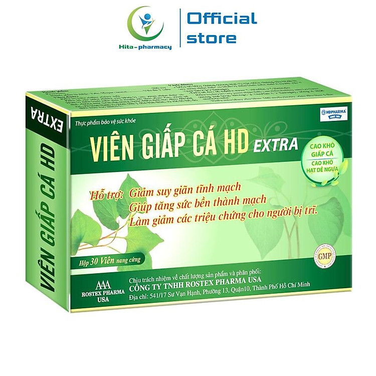 Combo 2 Hộp Viên Giấp Cá HDPHARMA thảo dược cao diếp cá giảm táo bón, tiêu trĩ, nhuận tràng - Hộp 30 viên