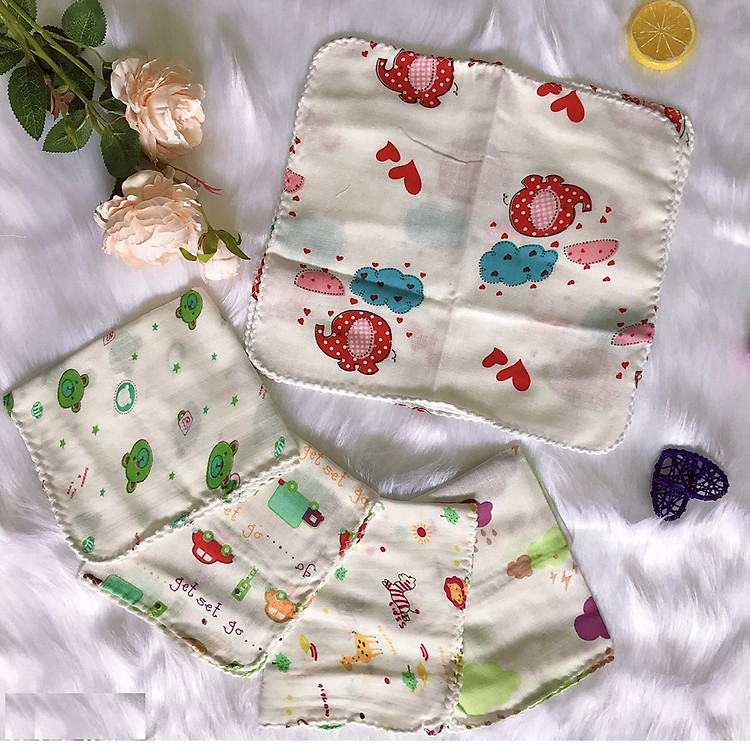 10 Khăn sữa xô nhật 2 lớp (Giao mẫu ngẫu nhiên)