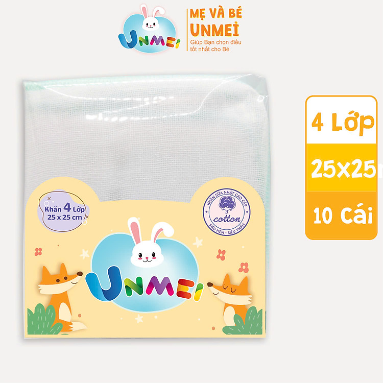 Tìm mua tại Avakids:Khăn Sữa 4 Lớp Cao Cấp Unmei 10 Cái, tràn ngập Khuyến mãi, Ưu đãi