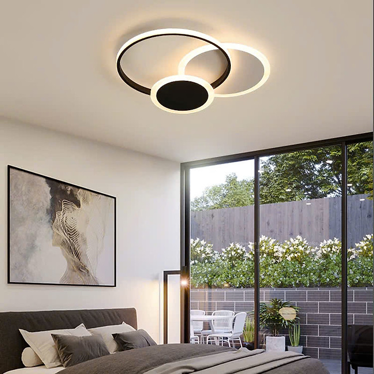 Đèn Ốp Trần LED Hiện Đại 3 Vòng Tròn trang trí phòng khách decor kích thước D520 bảo hành 24 tháng
