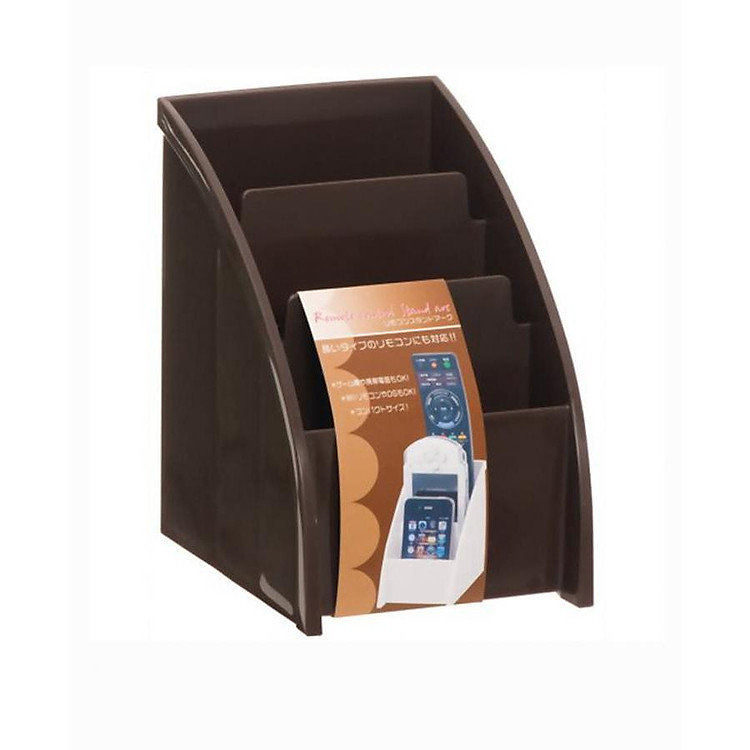 Hộp 3 ngăn đựng bút, điều khiển - Nâu nội địa Nhật Bản