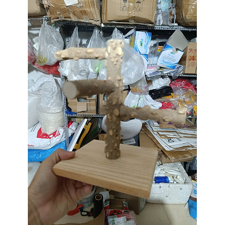 1 CẦU ĐỨNG ĐỂ BÀN GỖ GẠO (NHIỀU SIZE) DÙNG CHO CÁC DÒNG VẸT ĐỨNG CHƠI