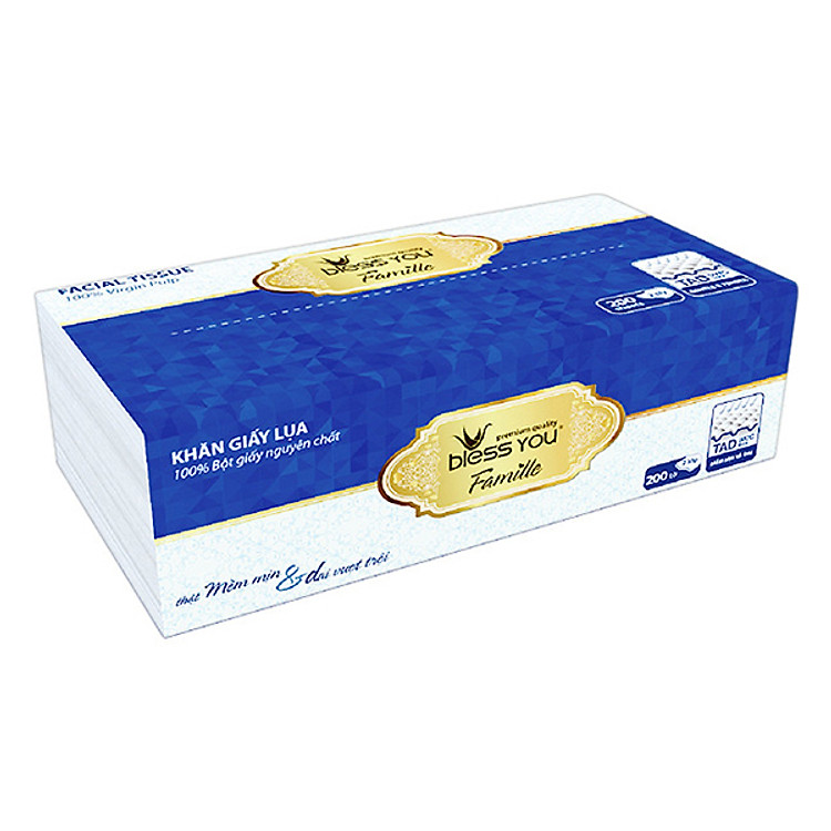 Khăn Giấy Lụa Bless You Famille (200 Tờ)