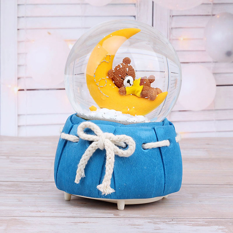 Quả Cầu Tuyết phát Nhạc có Đèn Gấu Nâu (10x15cm)