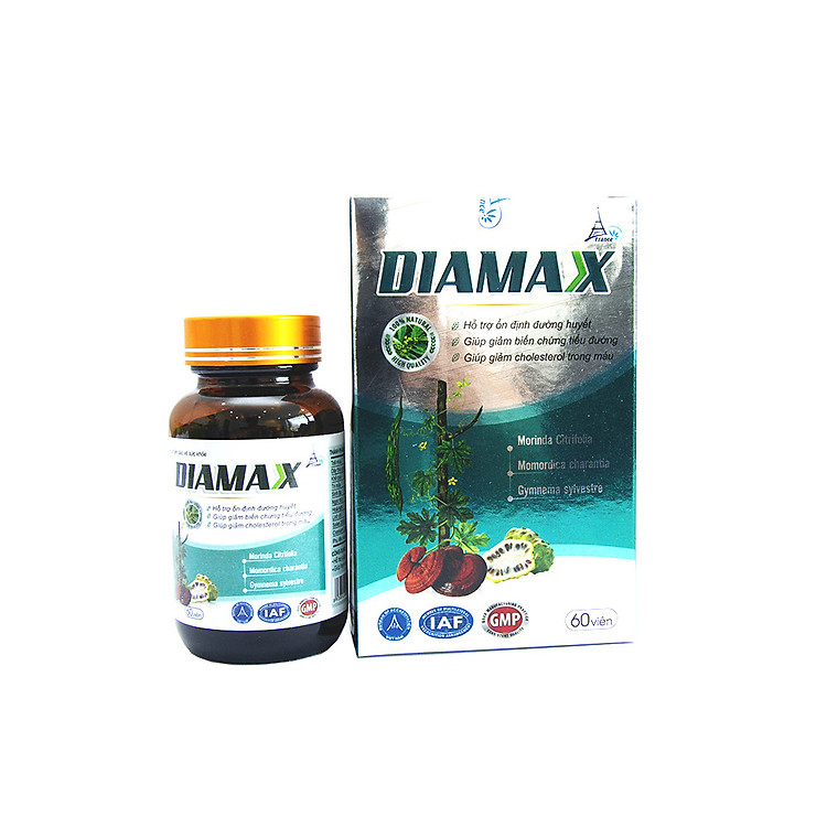 Viên Uống Hỗ Trợ Ổn Định Đường Huyết và Hỗ Trợ Giảm Mỡ Trong Máu DIAMAX - Hộp 60 viên