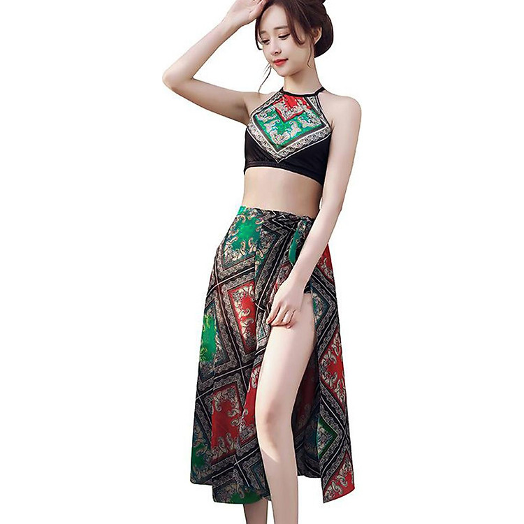 Bộ bikini đi biển họa tiết thổ cẩm Hot Trend 2019 ZBra - ZB13