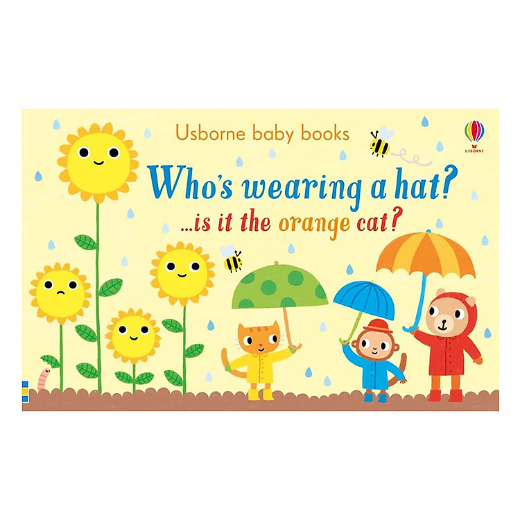 Sách Usborne Who's Wearing a Hat? ...is it the orange cat?