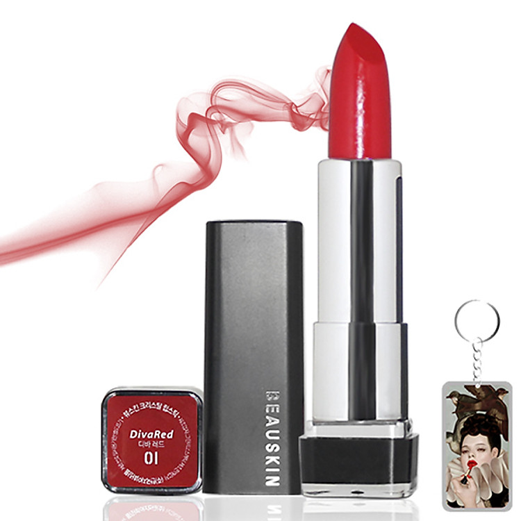 Son môi lâu trôi Beauskin Crystal Lipstick Hàn Quốc 3.5g tặng kèm móc khoá