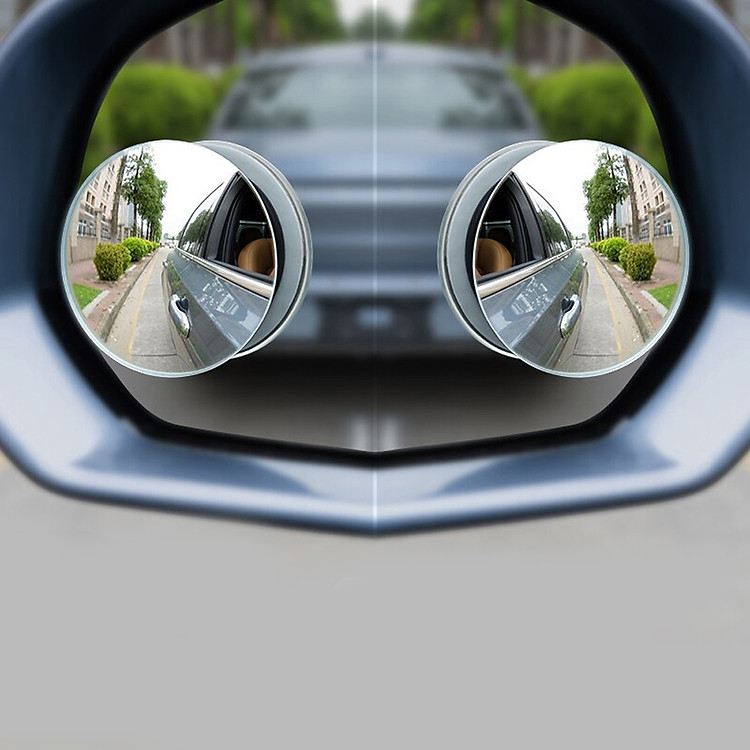 Bộ 2 Gương Lồi Tràn Viền Xoay 360 độ Gắn Cho Kính Gương Chiếu Hậu Tránh Điểm Mù Cho Xe Hơi, Xe Ô tô - Hàng Chính Hãng