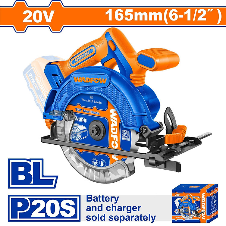 MÁY CƯA ĐĨA TRÒN DÙNG PIN 20V- 165MM (KHÔNG KÈM PIN SẠC) WADFOW WLWP5520 - HÀNG CHÍNH HÃNG