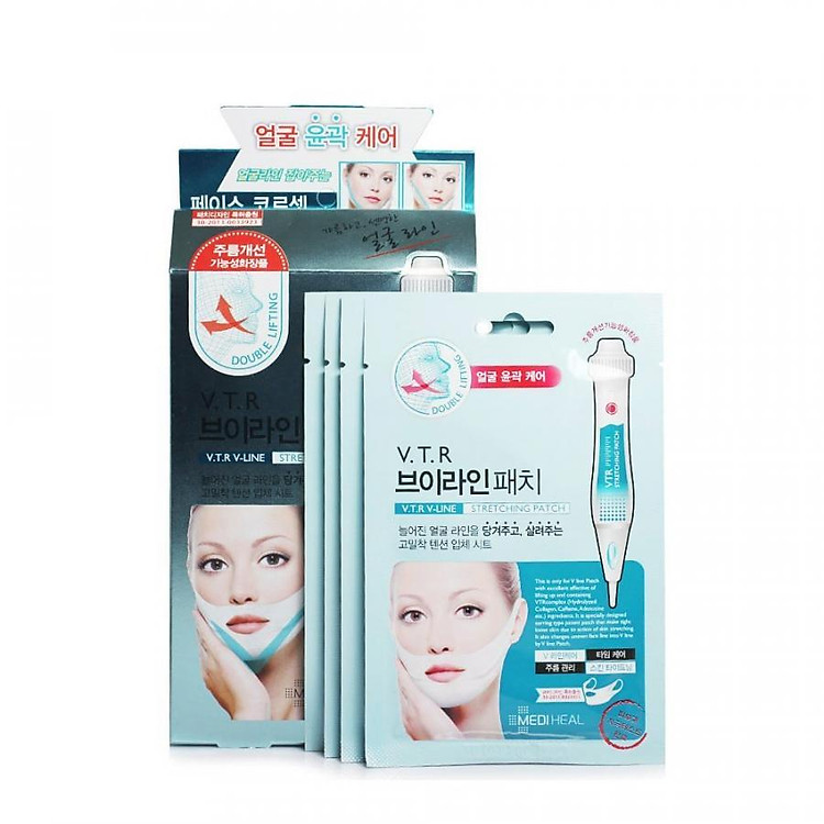 Combo 4 Mặt nạ nâng cơ, hỗ trợ giảm mỡ thừa tạo hình V-line Mediheal V.T.R Stretching Patch 20ml x4