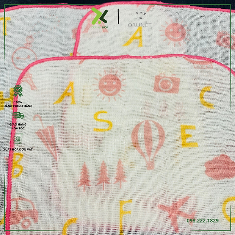 Set 3 khăn tay trẻ em Orunet Chính hãng Ưu đãi - Hình ảnh 4