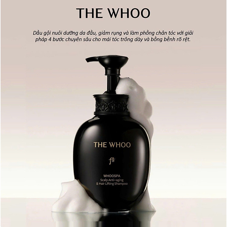 Dầu Gội Chống Lão Hóa Ngăn Ngừa Rụng Tóc THE WHOO Whoospa Scalp Anti-Aging & Hair Lifting Shampoo 350ml