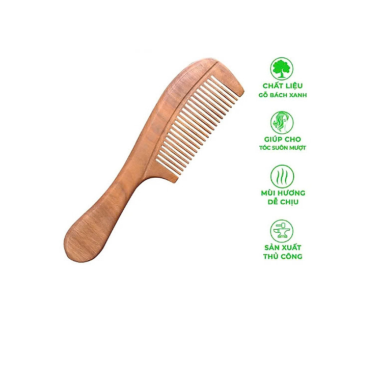 Lược Gỗ Bách Xách Size: L- 19cm , Giúp Tóc Suôn và Mềm Không Làm Rụng dành cho Nam