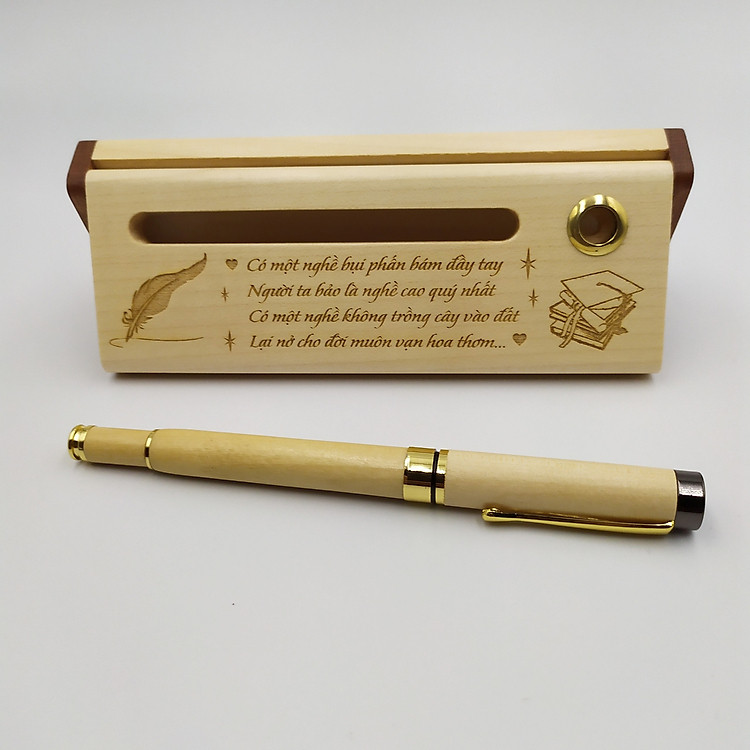 Quà tặng bút gỗ Tặng Thầy Cô (Hộp đựng sang trọng)