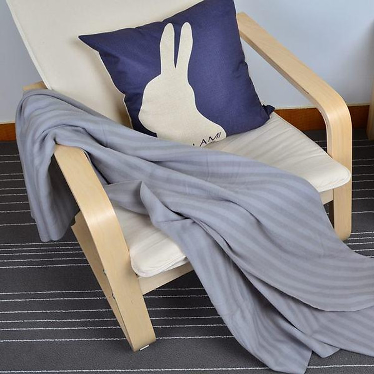 Chăn Nỉ Văn Phòng, chăn nỉ mỏng Du Lịch cao cấp Siêu Gọn Nhẹ - Màu Xám