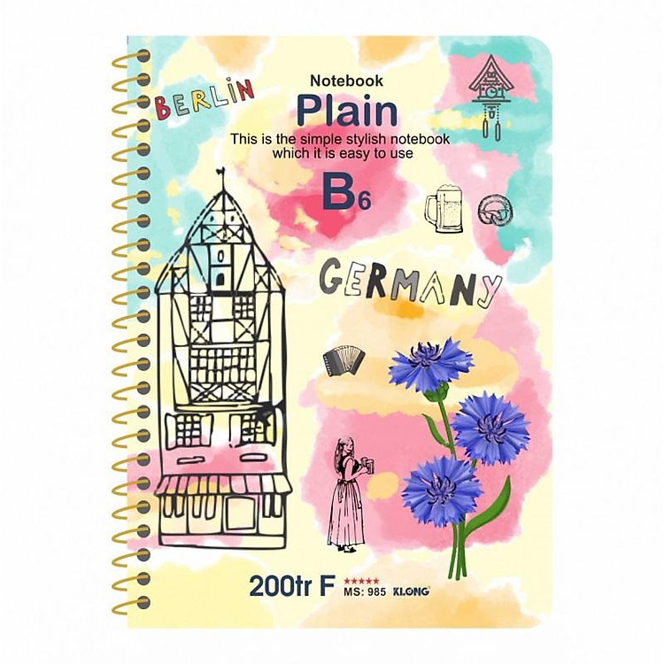 Sổ Ruột Trơn Lò Xo KLONG B6 (200 trang) - Ảnh 7