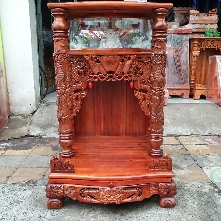 Bàn thờ thần tài ông địa gỗ tràm ngang 60 cm