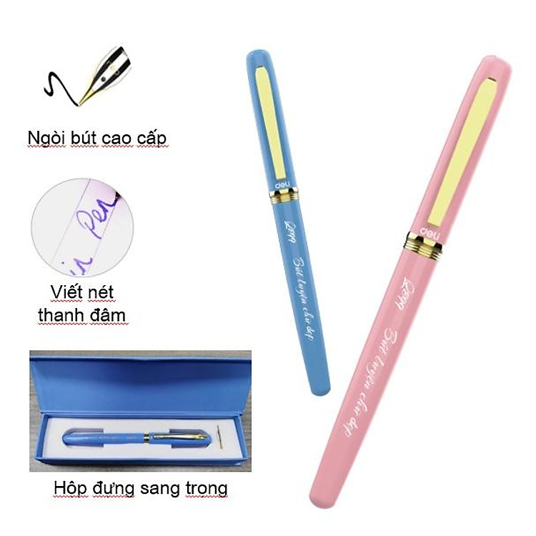 Bút máy học sinh Deli CQ899 – Xanh dương