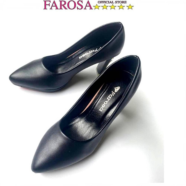 Giày cao gót nữ gót trụ lõi sơn 9cm FAROSA - C5 chất da mềm cực êm chân