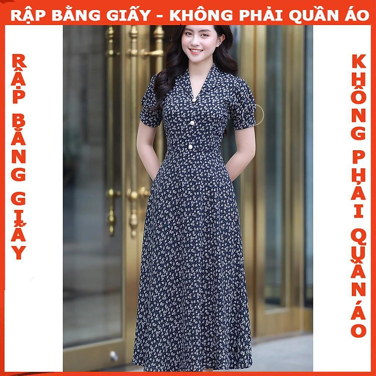 Rập đầm xòe cổ cánh én mã 1079 (giấy A0)