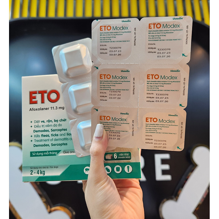 Viên Nhai ETO MODEX | Diệt Ve Rận, Bọ Chét, Ghẻ Demodex cho Chó - Ảnh 2
