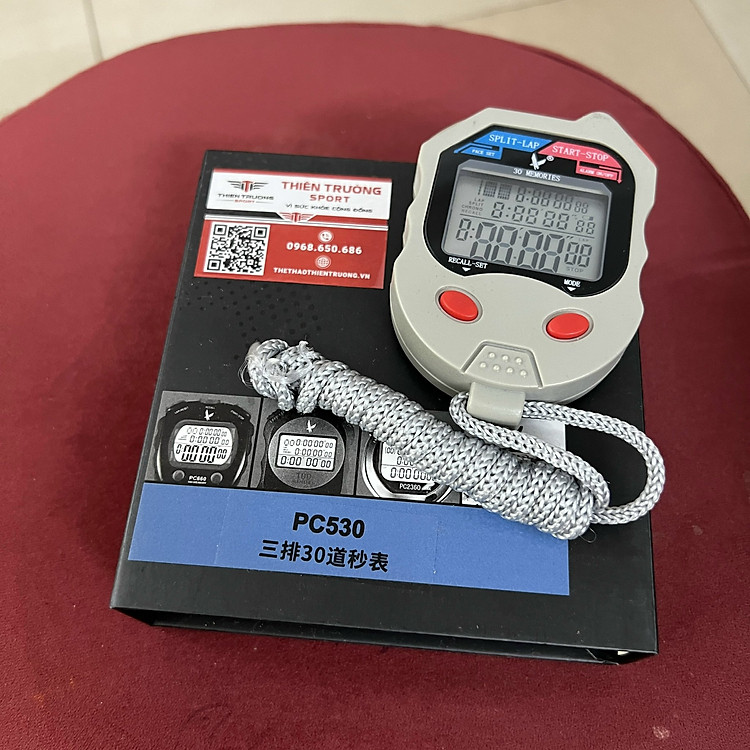 Đồng hồ bấm giây, bấm giờ PC530 bộ nhớ 30LAP, đồng hồ đo hiệu suất công việc T THIEN TRUONG SPORT