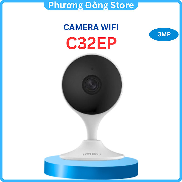 CAMERA IP WIFI TRONG NHÀ IMOU CUE 2 C32EP 3MP - Đàm thoại, Báo động, Phát hiện chuyển động, Đế nam cham dễ di chuyển lắp