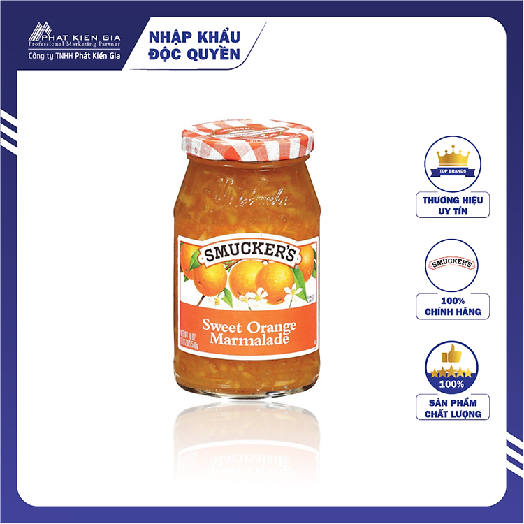 Mứt Cam Ngọt Smucker's 340g - Nhập Khẩu Mỹ | Smucker's Sweet Orange Marmalade 340g