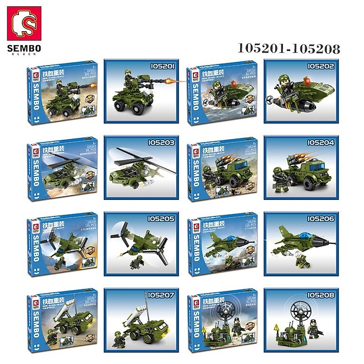 Combo 8 Đồ Chơi Lắp Ráp Quân Đội Chính hãng Giá rẻ - Hình ảnh 3