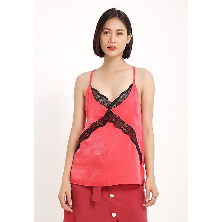 Áo Hai Dây Phối Ren Cotton Brothers CB10S181604-RE