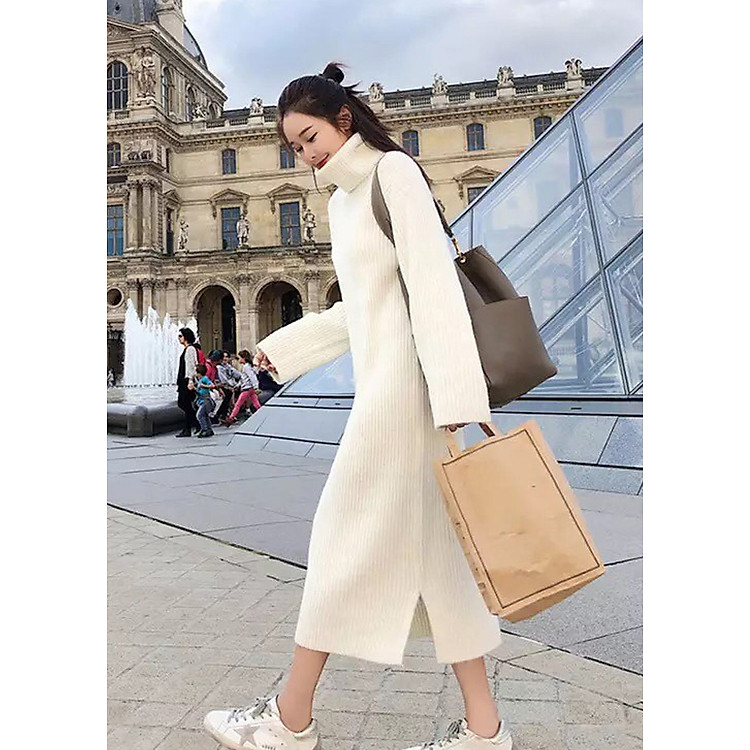 Đầm Cổ Lọ Tay Dài