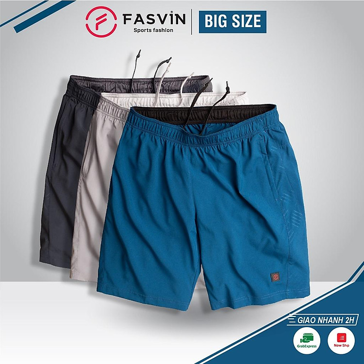 Quần đùi nam thể thao BIG SIZE FASVIN Từ 80 Đến 120KG vải co giãn mềm mát D21166.HN