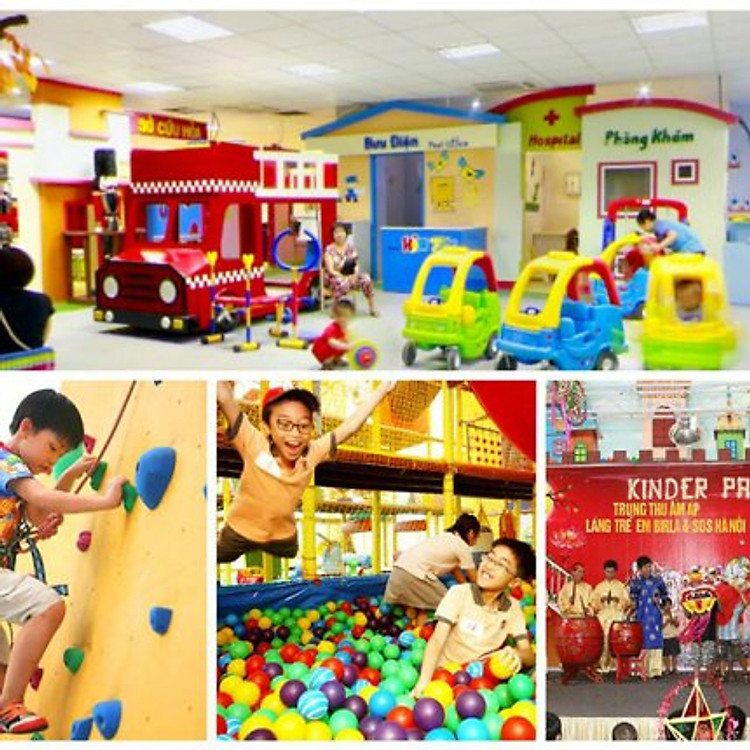 Vé vui chơi không giới hạn cho bé có kèm người lớn tại Kinder Park - Tây Hồ
