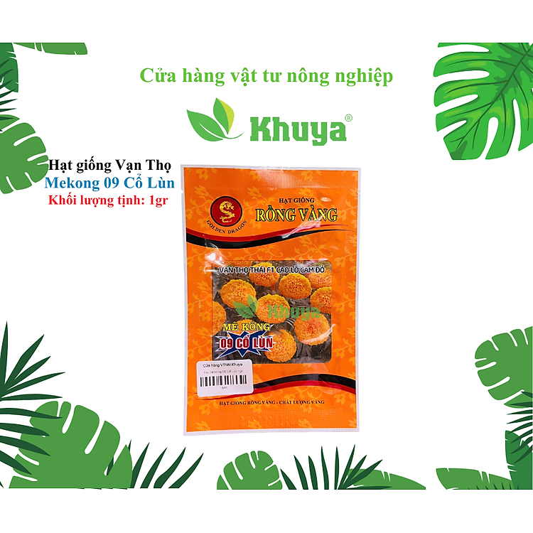 Hạt giống Vạn thọ Thái F1 Cao Lỡ Cam Đỏ Mekong 09 Cổ Lùn