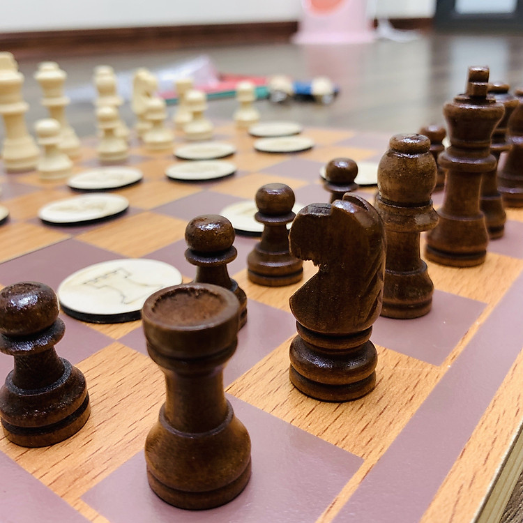 Bàn Cờ Vua 2 Trong 1 Bằng Gỗ Chính hãng Ưu đãi - Hình ảnh 4