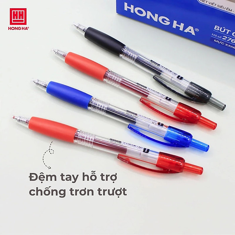 Hộp Bút Gel Hồng Hà 0.7mm (12 chiếc) - Mực đỏ - Ảnh 4