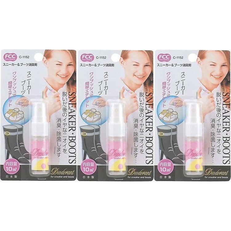 Combo 03 Chai xịt khử mùi giày mini bỏ túi hàng nội địa nhật bản