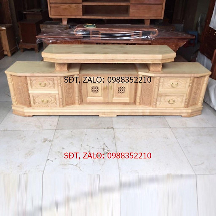 Kệ tivi gỗ sồi hiện đại gỗ tự nhiên 2m2 tủ gỗ để tivi trang trí kệ tivi