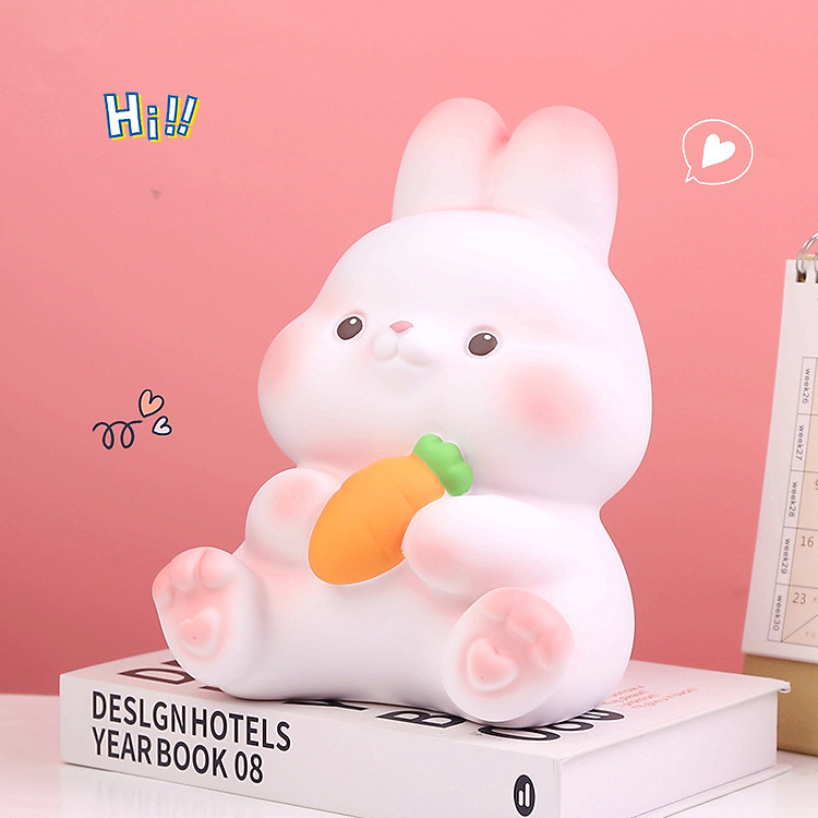 Ống Tiết Kiệm Trang Trí Hoạt Hình Thỏ Ăn Cà Rốt (25cm)