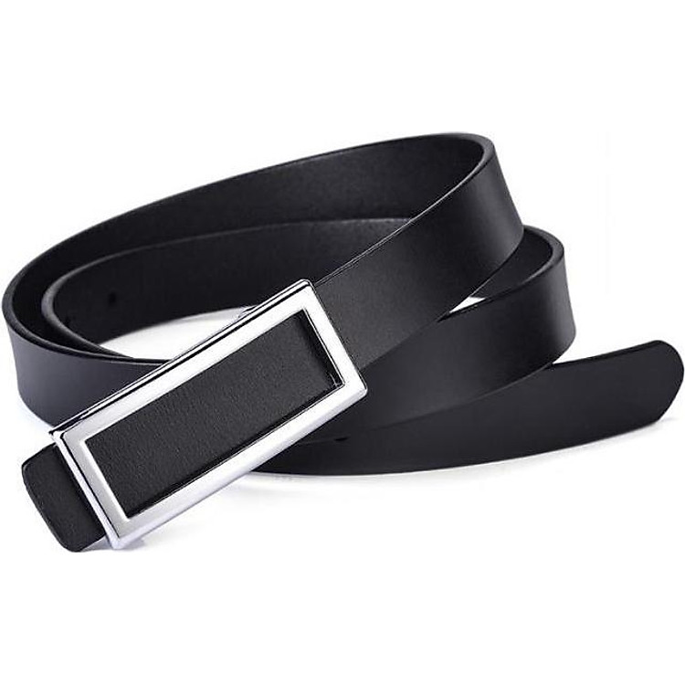 Dây nịt nữ Nutushop da thật hàng cao cấp bản 2.3cm kiểu dáng thời trang cao cấp cá tính NT217- Khóa bạc